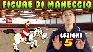 A SCUOLA DI EQUITAZIONE  FIGURE DI MANEGGIO BASE  LEZ 5 [upl. by Wilek67]