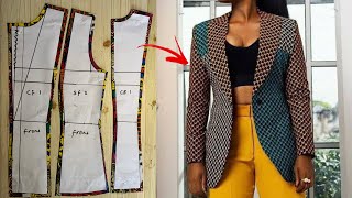 How to draft a blazer jacket with notched collar part 1  pattern drafting  beginners friendly [upl. by Patrizio]