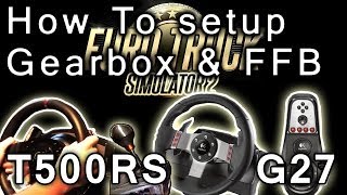 Euro Truck Simulator 2  How to use Hshifter gearbox  best wheel setup tutorial G27 t500rs th8rs [upl. by Heidie547]