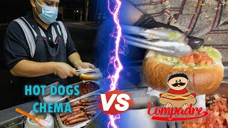 Hot dogs El Compadre VS Hot dogs Chema  Guerra de los Dogos [upl. by Notle393]