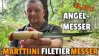 ✔MARTTIINI FINLANDER Angelmesser  Filetiermesser mit Messerschärfer f29 Euro [upl. by Annauj]