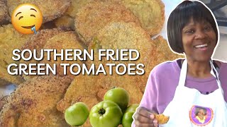 EASY and the BEST How to make southern fried green tomatoes recipe [upl. by Nolrak]