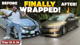 Modifying Honda Civic in 30 Days Day 25 amp 26  BOND GOLD WRAP DONE [upl. by Etnovahs]