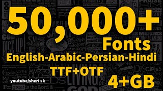 50000 Professional Fonts Pack Download English Photoshop Tutorial [upl. by Orr]