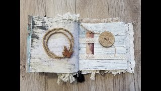 Boho Beach Journal with Me  embellishing textured pages [upl. by Ahsyak]