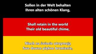 Hymn Niemiec  National Anthem of Germany DEENPL lyrics [upl. by Annerb]