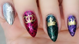 Three Kings Day Nail Design Tutorial  stamping [upl. by Muhcan895]