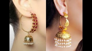 Latest gold jhumka designs 2018Gold jhumkas latestGold jhumka designs picturesEarrings jhumkas [upl. by Balthasar]