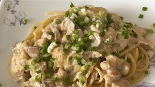 Спагетти «Альфредо» с курицей и грибами  Spaghetti quotAlfredoquot with chicken and mushrooms [upl. by Gould]