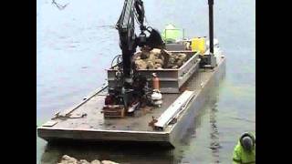 KANN Work Barge Series Aluminum Crane Barge  Rip Rapwmv [upl. by Leahcimsemaj]