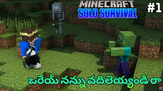 Solo Survival ❤️  ఒరేయ్ నన్ను వదిలెయ్యండి రా 🤣  Minecraft Series  ByTeluguSurvivalGamer [upl. by Eidnalem24]