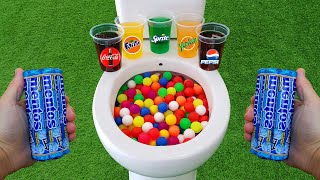 Mini Balls VS Popular Sodas  Pepsi Coca Cola Fanta Sprite Yedigün and Mentos in the toilet [upl. by Zorine]