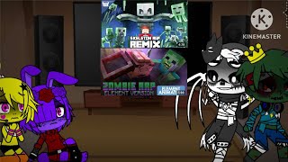 Fnia reacts to Minecraft raps Pt3 SkeletonZombie 💜Gacha club💜 [upl. by Weitman]