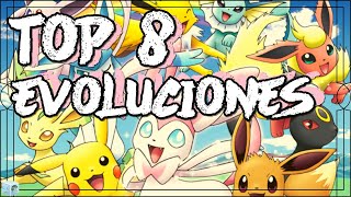 Top 8 Evoluciones de Eevee De la más débil a la más fuerte [upl. by Armmat]