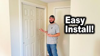 How to Install Sliding Bypass Closet Doors  Every Step in Detail [upl. by Gran424]