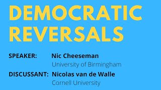 Democratic Reversals in Southern Africa IDCPPA Webinar with Nic Cheeseman amp Nicholas van de Walle [upl. by Su808]