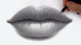 How to Draw  Shade Lips in Pencil [upl. by Torre589]