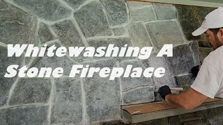 Whitewashing A Stone Fireplace [upl. by Nazler]