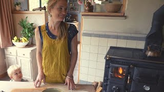 Apricot amp Coconut Loaf  Baking in a Wood Fire Cook Stove [upl. by Hanala]