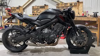 Theft Recovery CB650r Part 7 Installing CBR Clip on handlebars [upl. by Novonod]