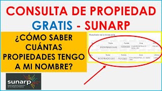 Consulta de Propiedad Sunarp Consulta GRATIS cuantos Inmuebles tienes a tu nombre [upl. by Anizor392]