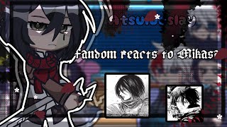 🌳 FANDOMS REACT TO MIKASA ACKERMAN  put in 2x speedatsulucslay [upl. by Yllak987]