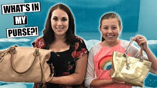 WHATS IN MY PURSE TEEN PURSE vs MOM PURSE [upl. by Aicertal]