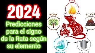 HOROSCOPO CHINO 2024  Predicciones para el signo de la Rata según su elemento para el año 2024 [upl. by Grimaldi]