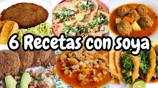 ✅️6 RECETAS FÁCILES Y ECONÓMICAS CON SOYA SIN CARNE parati pyf viral fyp [upl. by Kinata]