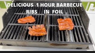 DELICIOUS 1 HOUR BARBECUE RIBS IN FOIL [upl. by Ecneret]