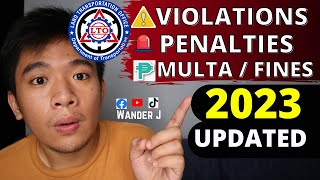 Mga TRAFFIC VIOLATIONS at MULTA o PENALTY sa LTO 🚦🛑🚧🚘🛵🇵🇭  Wander J [upl. by Adalbert]