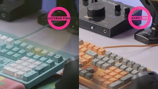 Gateron Pink Switches VS Akko Pink Switches ASMR [upl. by Namaan392]