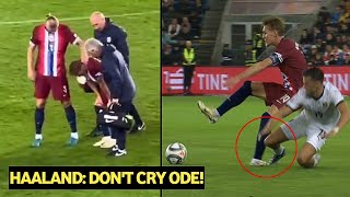 😢 Odegaard suffers ankle injury after Baumgartner horror tackle [upl. by Onin]