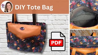 DIY Multi Pocket Tara Tote Bag with zipper  Shoulder Bag [upl. by Nema]