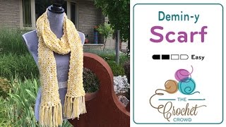 BEGINNER Crochet Denimy Scarf [upl. by Enninaej]