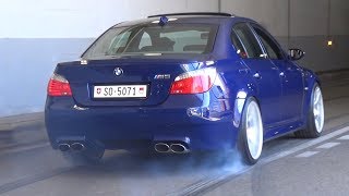 BMW M5 E60 with Eisenmann Race Exhaust  LOUD V10 Sound amp Burnouts [upl. by Shepp]