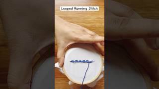 Looped Running Stitch diy embroidery embroiderydesign embroiderytutorial embroiderystitches [upl. by Noiemad]