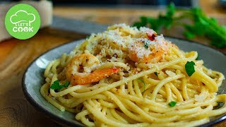 Spaghetti mit Knoblauch und Garnelen  15 Minuten Rezept [upl. by Rinee]