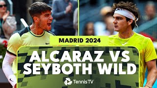 Carlos Alcaraz vs Thiago Seyboth Wild Match Highlights  Madrid 2024 [upl. by Harle]