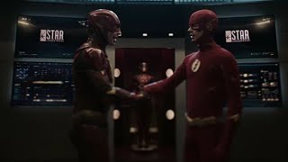 Flash Grant Gustin conhece o Flash Ezra Miller  DUBLADO PTBR Arrow 8x08 [upl. by Maritsa226]