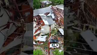 Significant damage in Slidell Louisiana from a likely tornado [upl. by Eenet]