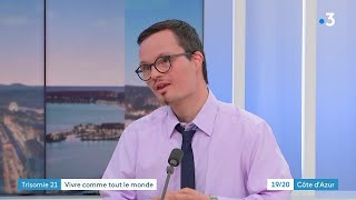 Journée mondiale de la trisomie 21  Tanguy Drevet était le 21 mars 2022 l’invité du journal [upl. by Nikal]