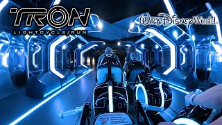 TRON Lightcycle Run Roller Coaster On Ride 4K POV with Queue Walt Disney World 2023 04 04 [upl. by Atinrahc]