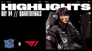 LNG vs T1  FULL DAY HIGHLIGHTS  Quarterfinals Day 4  Worlds 2023 [upl. by Zondra]