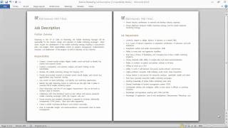 Job Description Templates [upl. by Sampson634]