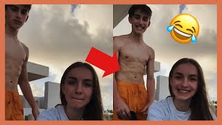 Johnny Orlando FLEXED his ABS on Lauren Orlandos Livestream  part 1 [upl. by Yesnek]