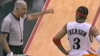 Allen Iverson amp Larry Brown argue with the NBA referee [upl. by Ragde]