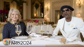 Martha Stewart forces Snoop Dogg to try escargot at Le Cinq  Paris Olympics  NBC Sports [upl. by Cannell]