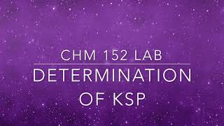 Determination of the SolubilityProduct Constant for a Sparingly Soluble Salt Part 1 [upl. by Oina922]