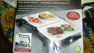 Funktionsprüfung gourmetmaxx Turbo Grill Keramik Plus Tischgrill Kontaktgrill 2000 Watt [upl. by Notrub144]